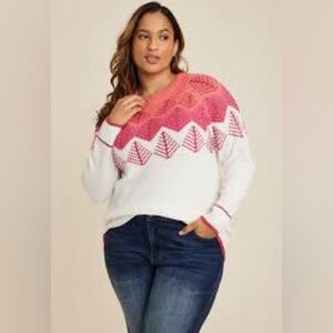 Maurices Plus Size Fair Isle Tree Sweater